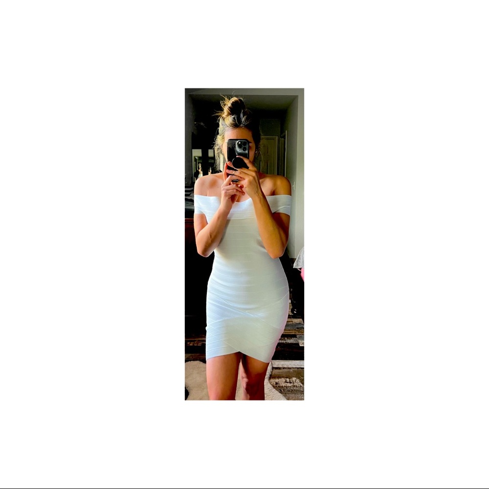 Off the shoulder bandage dress